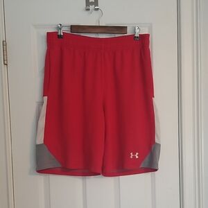 Under Armour Red Athletic Shorts, Large
